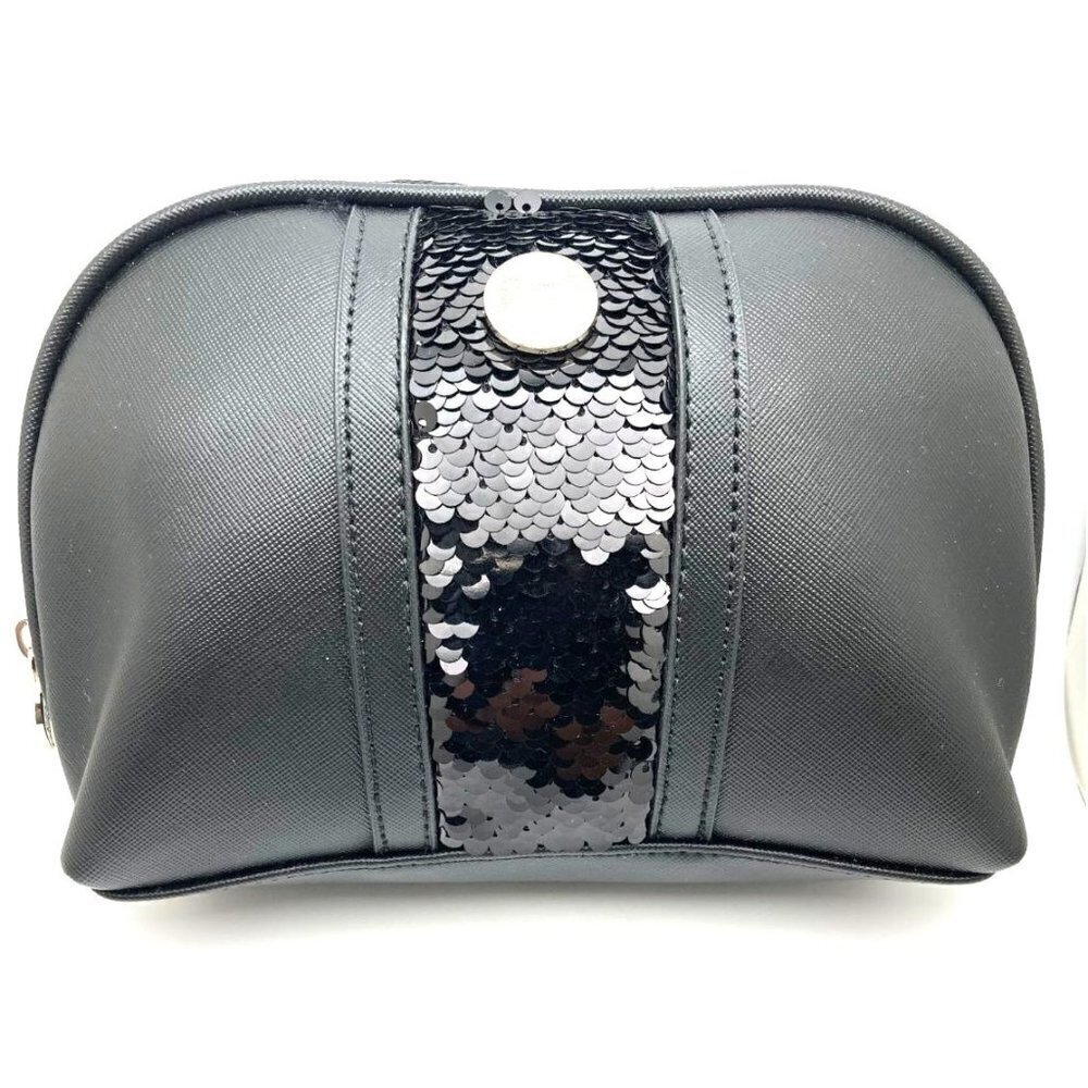 Dabney Lee Black Sequin Makeup Cosmetic Bag EUC